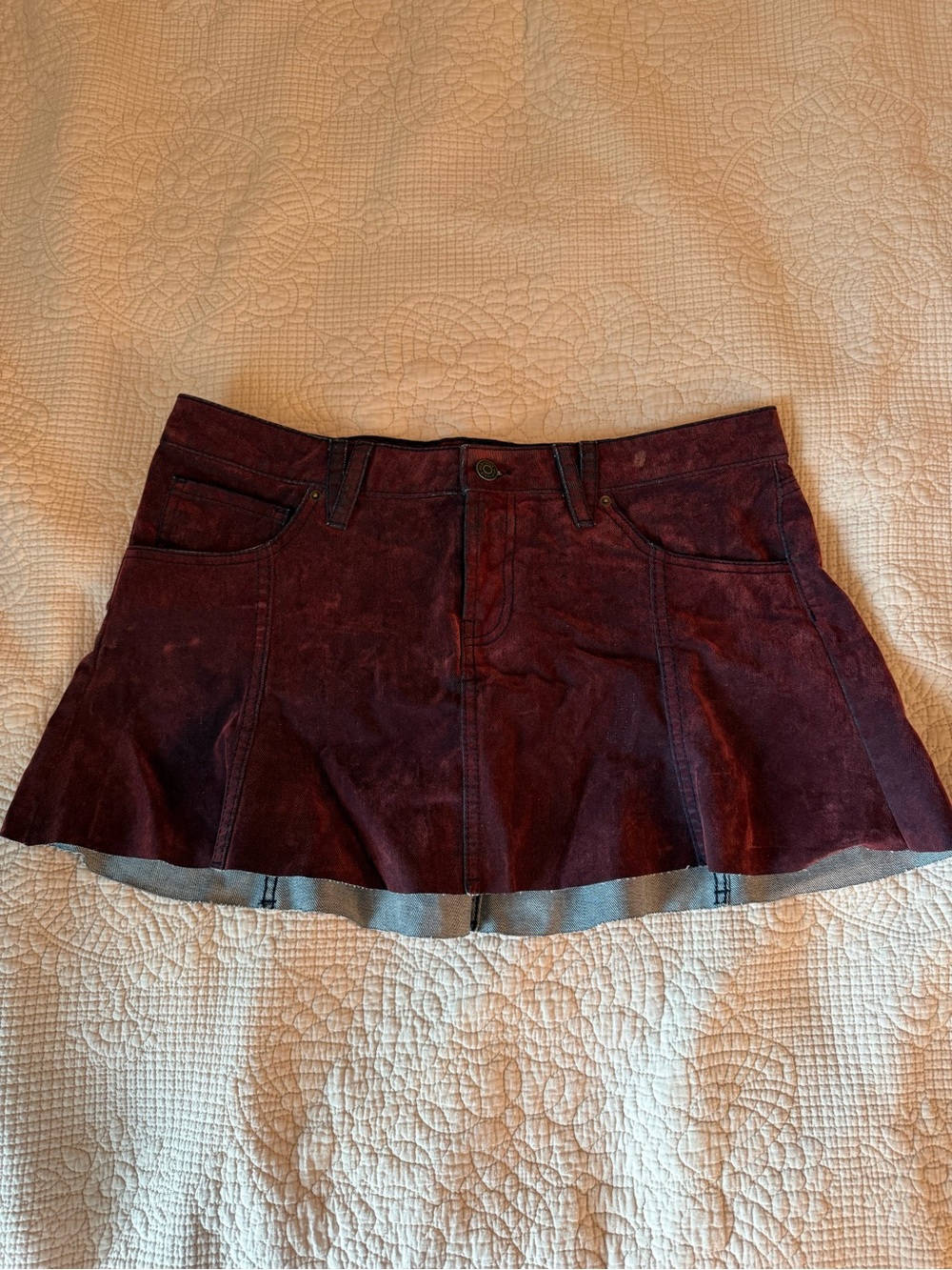 wild fable Burgundy Suede-Look Mini Skirt